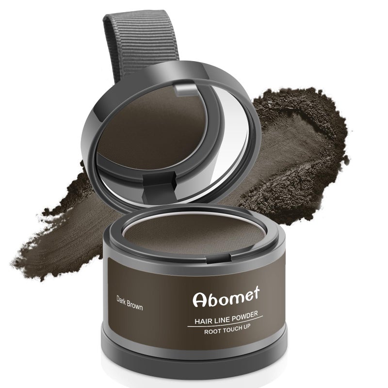 Abomet Root Touch Up Instantly Gray Hair Coverage Hairline Powder, Dark Brown, for Women Men, Hair Fibers For Thinning Hair - Image 1