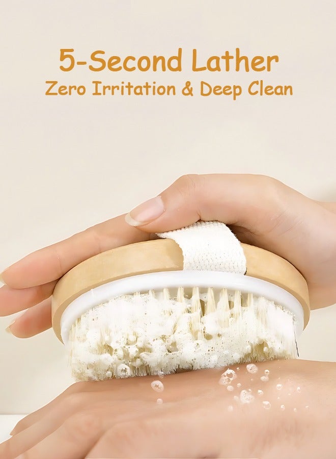 أوجا فرشاة للجسم للتنظيف الرطب او الجاف - تقشير لطيف لبشرة اكثر نعومة واشراقا - تخلص من السيلوليت، تحسن الدورة الدموية - فرشاة استحمام لتنظيف الجسم - Image 3