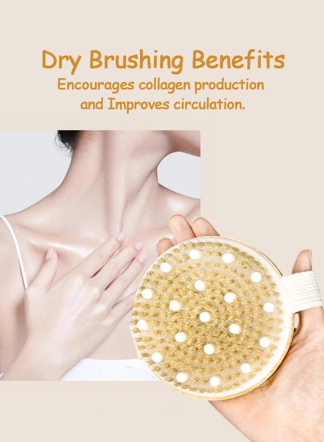 أوجا فرشاة للجسم للتنظيف الرطب او الجاف - تقشير لطيف لبشرة اكثر نعومة واشراقا - تخلص من السيلوليت، تحسن الدورة الدموية - فرشاة استحمام لتنظيف الجسم - Image 4