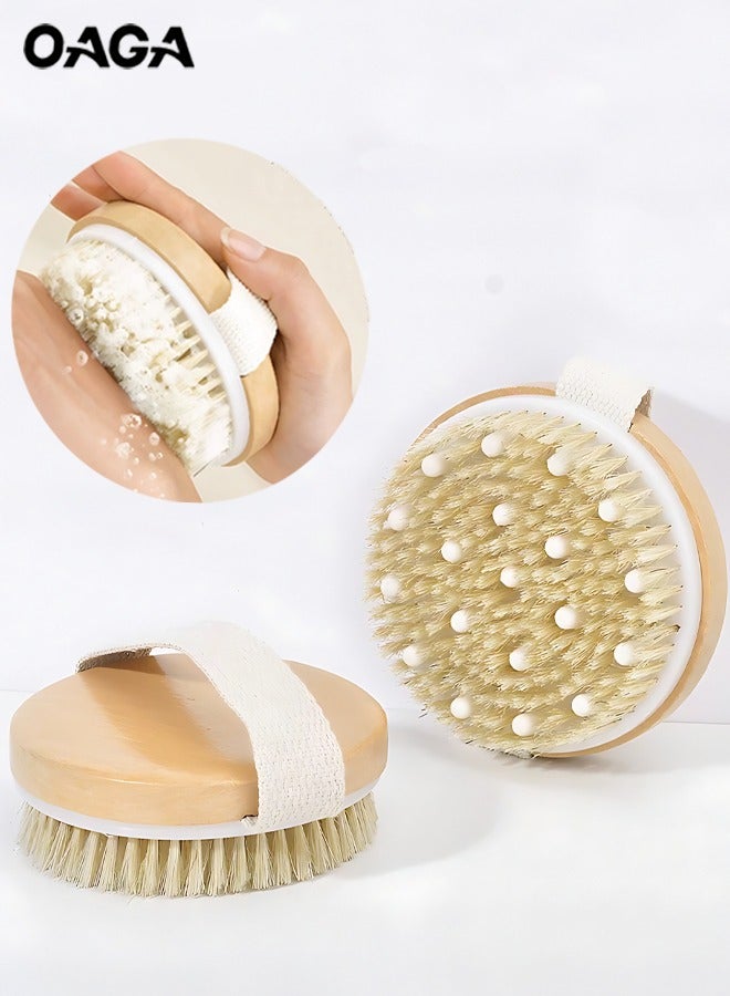 أوجا فرشاة للجسم للتنظيف الرطب او الجاف - تقشير لطيف لبشرة اكثر نعومة واشراقا - تخلص من السيلوليت، تحسن الدورة الدموية - فرشاة استحمام لتنظيف الجسم - Image 1