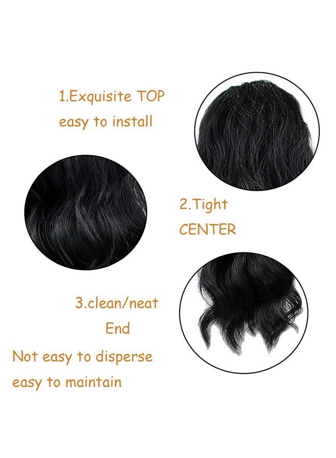 KETHBE 24 Inch Long Body Wave Ponytail Hair Extension Synthetic Heat Resistant Wrap Around Drawstring Curly Wavy Ponytail Hairpieces For Women(Black)  - Image 3