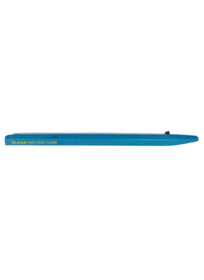 OLAIAN Bodyboard 100 blue yellow with wrist leash  - Image 3