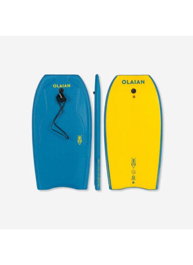 OLAIAN Bodyboard 100 blue yellow with wrist leash  - Image 1