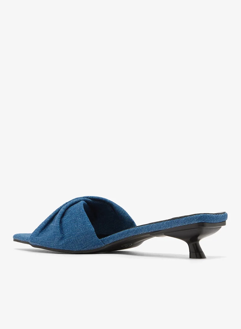 ELLA Wrap Detail Denim Kitten Heels
