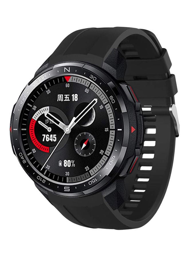 NIBEMINENT Silicone Straps Compatible with Huawei Honor GS Pro Smart Watch Sport Watchband Wrist Replacement Band Bands for Black - Image 1