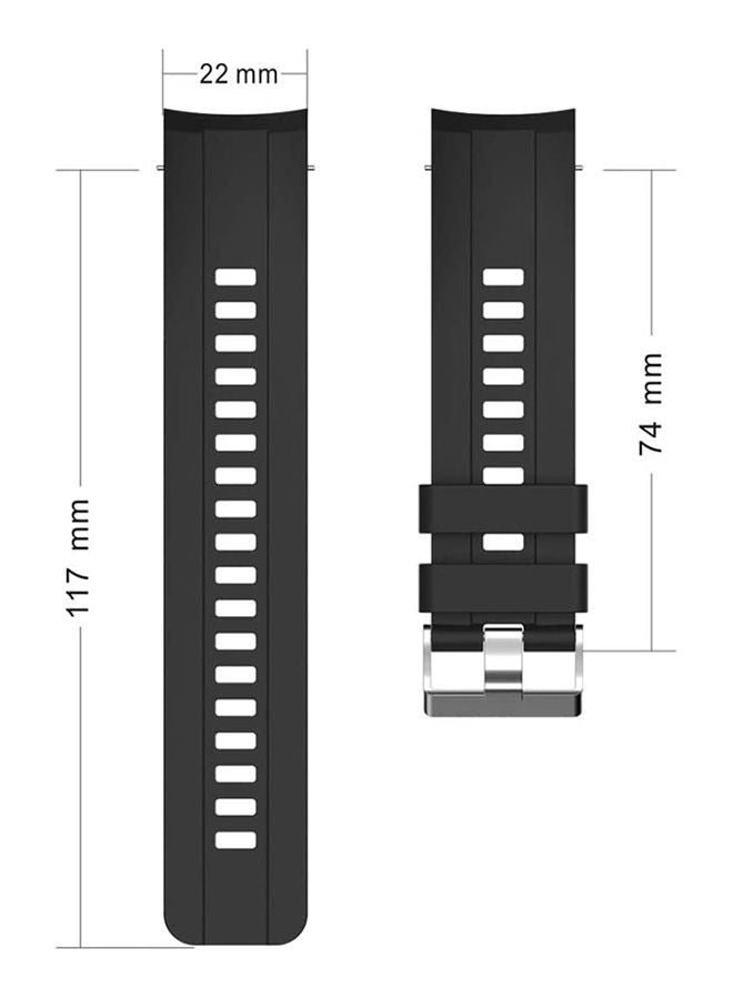 NIBEMINENT Silicone Straps Compatible with Huawei Honor GS Pro Smart Watch Sport Watchband Wrist Replacement Band Bands for Black - Image 2