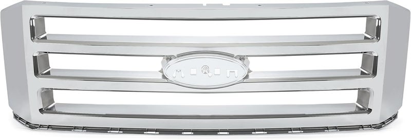 HECASA Front Grille Compatible with 2007-2014 Ford Expedition - Silvery ABS Plastic Chrome Replacement - Image 2