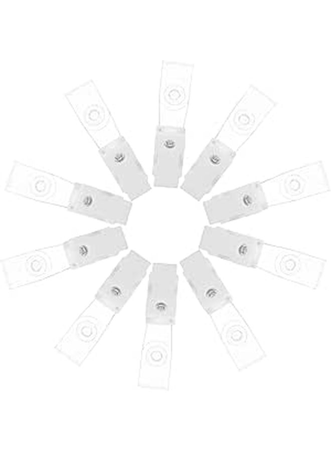 10pcs White Plastic Garden Flag Clips Weather Resistant Fixing Clamps For Yard Poles - Image 1