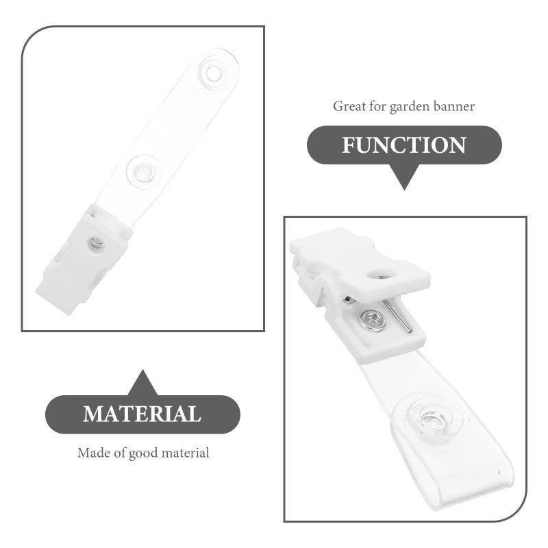 10pcs White Plastic Garden Flag Clips Weather Resistant Fixing Clamps For Yard Poles - Image 4