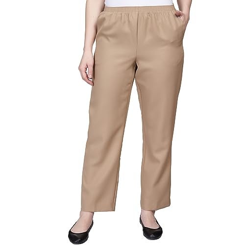 Alfred Dunner Women's Poly Proportioned Short Pant, Tan, 12 Petite - Image 1