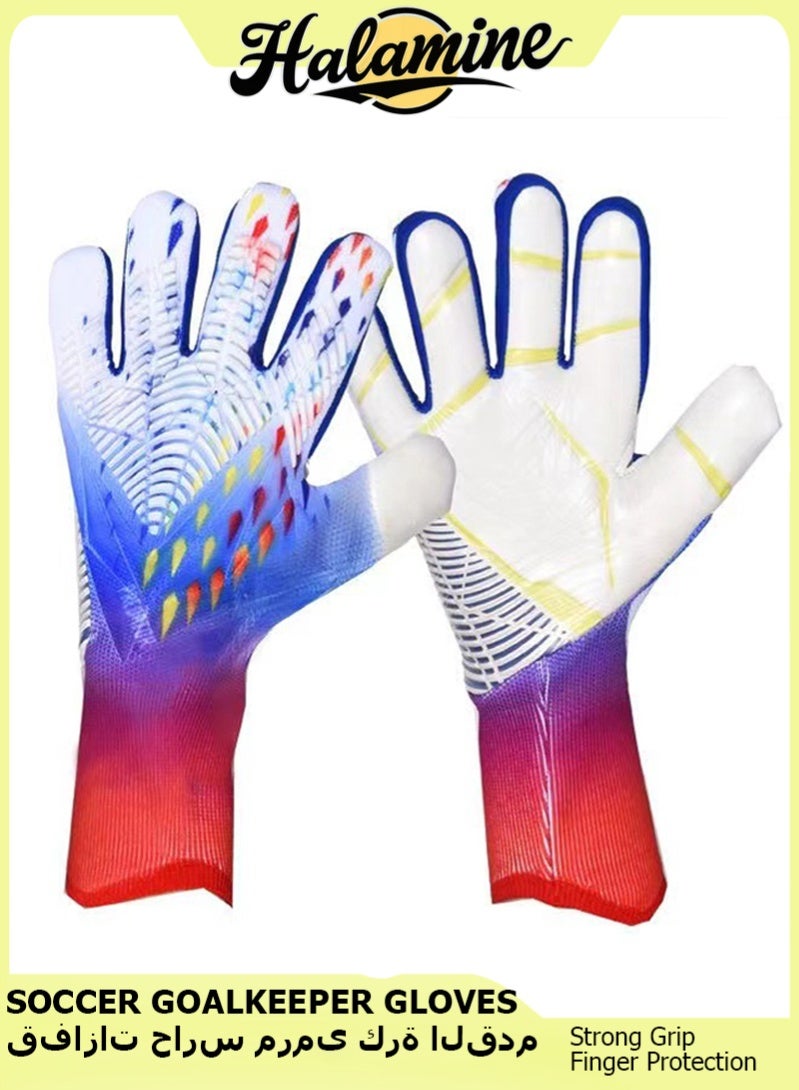 Halamine Soccer Goalkeeper Gloves for Kids & Youth, Strong Grip Goalie Gloves with Finger Protection & Wrist Support, Sizes 7-10 - Image 1