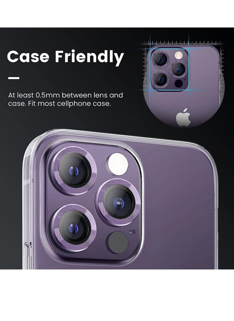 Raxoom iPhone 13 Pro Max Camera Lens Protector, 9H Tempered Glass Camera Cover Screen Protector Metal Individual Ring - Image 2