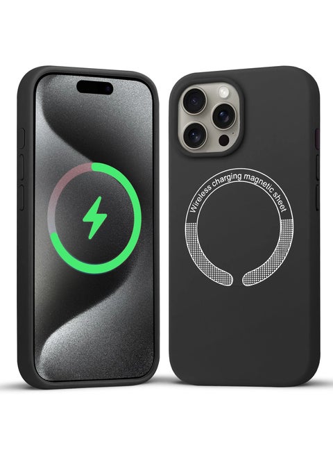 Soft Silicone Case for iPhone 16 Pro Compatible with MagSafe Supports Magnetic Charging, Soft Silky Touch [3-Layer Shockproof Structure], Anti-Scratch Microfiber Lining Shockproof Back Cover