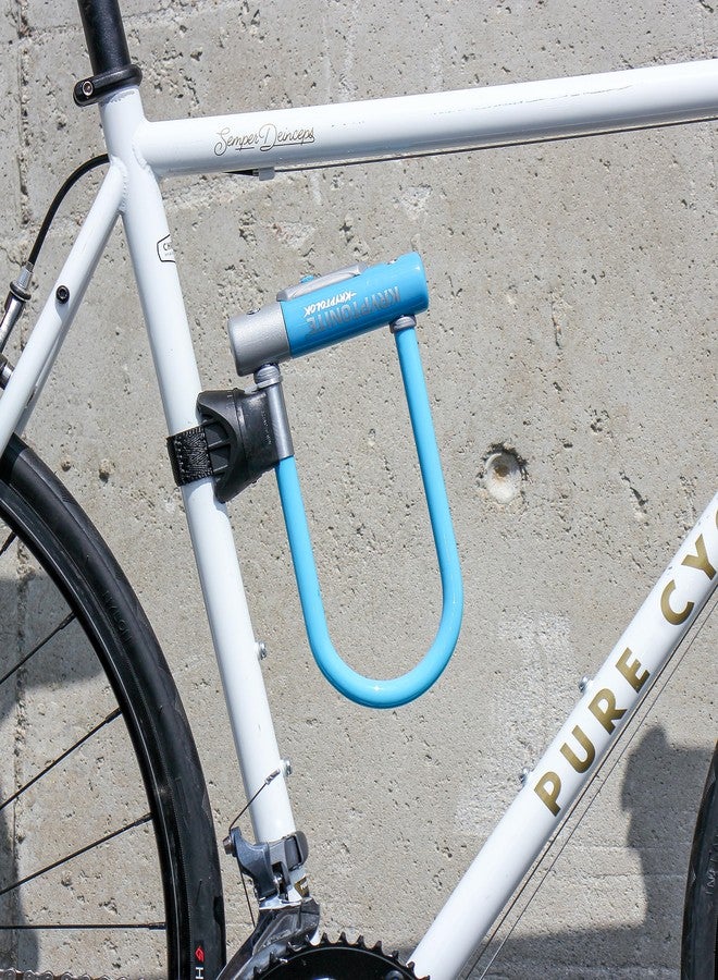 Kryptonite Kryptolok Mini-7 Bike U-Lock, Heavy Duty Anti-Theft Bicycle U Lock, 12.7mm Shackle with Mounting Bracket and Keys, High Security Lock for Bicycles Scooters, Light Blue - Image 5