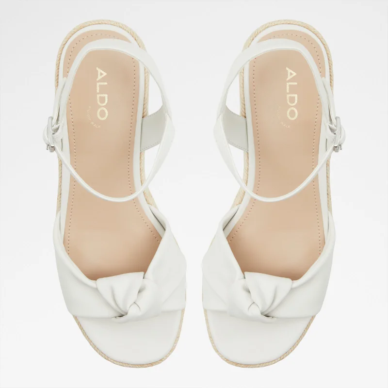 Aldo  Annamarie white wedge sandals for Women | Best Price UAE
