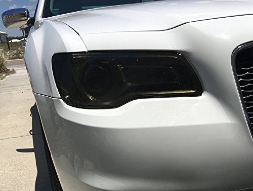 SlickMod Precut Vinyl Tint Cover for 2011-2017 Chrysler 300 Headlights (20% Dark Smoke) - Image 2