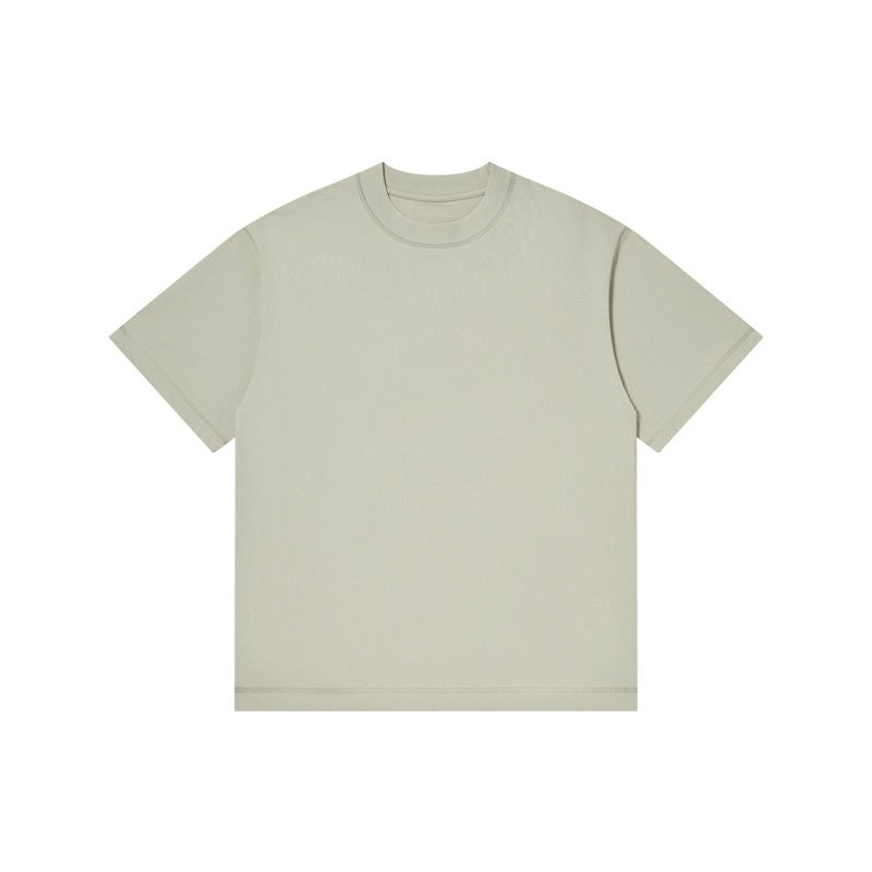 Simple Summer 230G Ice Cotton Short Sleeve T-Shirt Blank Embryo Solid Color Breathable Round Neck T-Shirt Loose Shoulder Jacket Men - Image 1