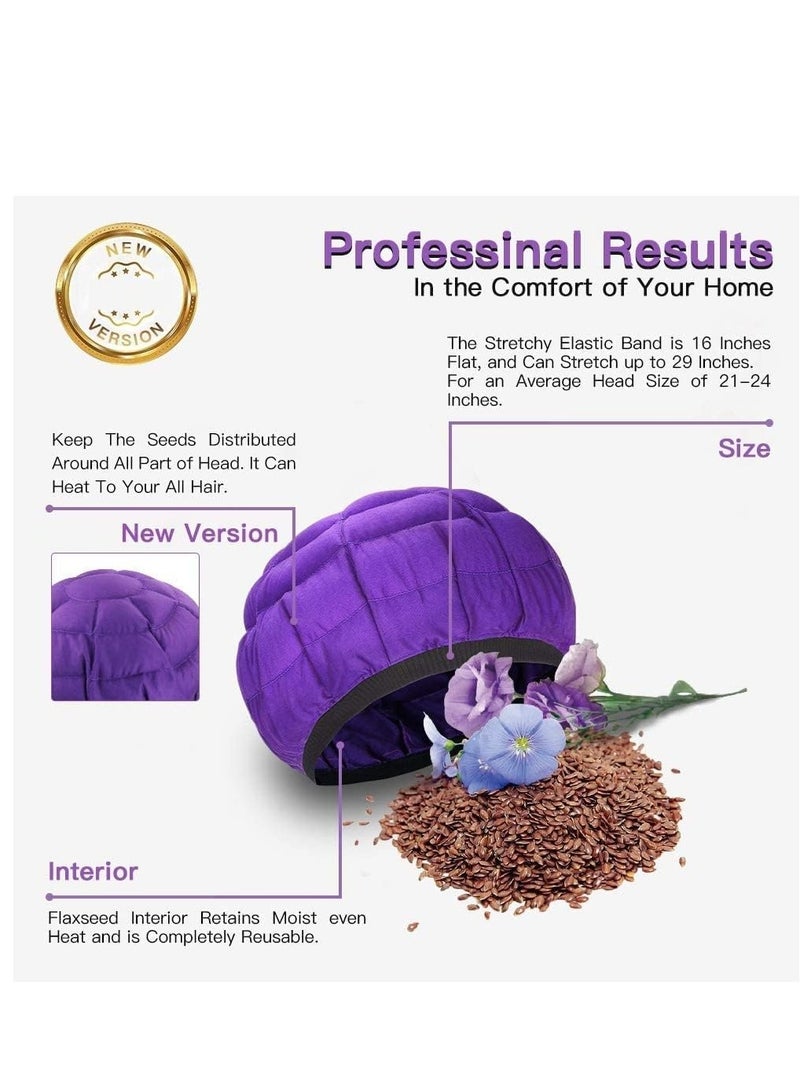 Cordless Deep Conditioning Heat Cap, A Hot Head Cap to Hydrate, Moisturize and Condition, 100% Natural Cotton Flaxseed Seed Interior - Image 2