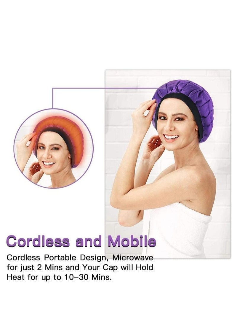 Cordless Deep Conditioning Heat Cap, A Hot Head Cap to Hydrate, Moisturize and Condition, 100% Natural Cotton Flaxseed Seed Interior - Image 4