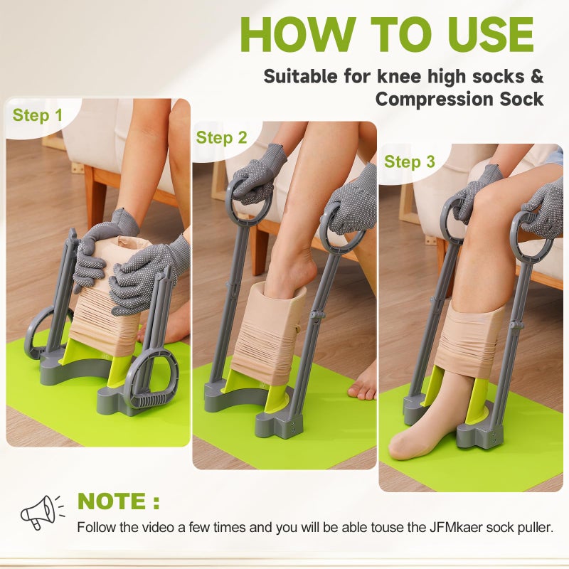 JFMkaer Compression Sock Aid Device | with Silicone Anti Slip Mat, Make The Compression Stockings Fit Properly | Sock Aid Device for Seniors | Sock Assistant Device - Image 5