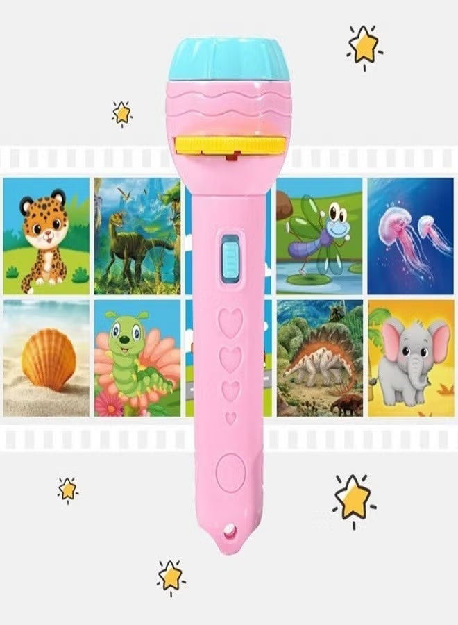 Generic Story Projector Flashlight for Kids – Educational Toy with 3 Slide Discs & 24 Images – Handheld Image Projector for Toddlers Ages 3+ – Bedtime Fun with Lights & Imagination - Pink - Image 3