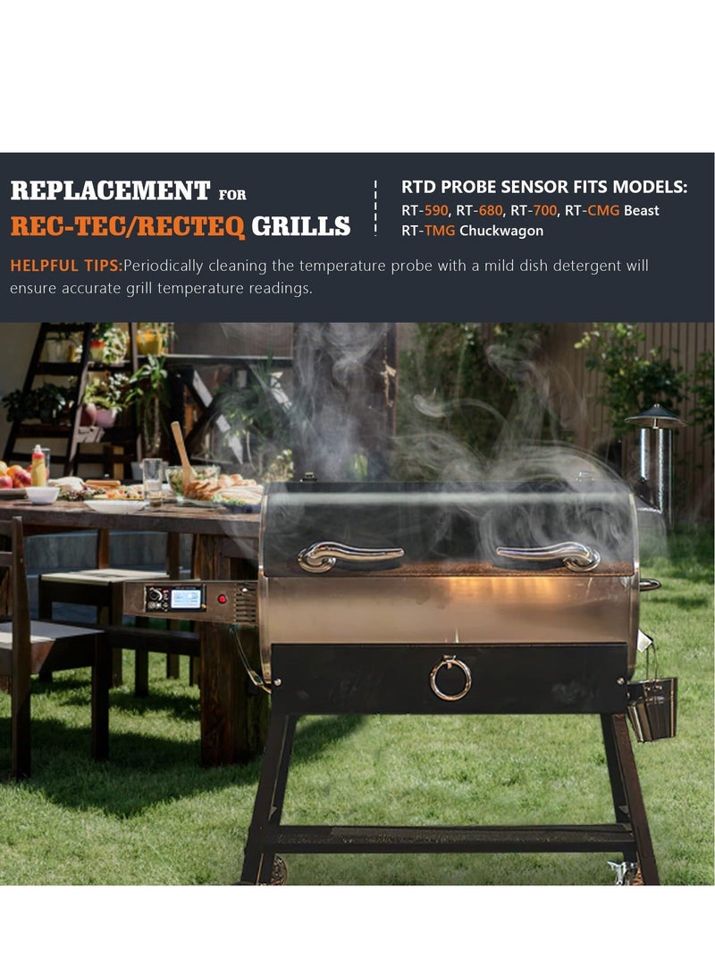 Y&D - Large Replacement RTD Probe Compatible with Rec Tec/Recteq Wood Pellet Grills, Temp Sensor for RT-590, RT-680, RT-700, RT-CMG Beast, RT-TMG Chuckwagon - Image 1