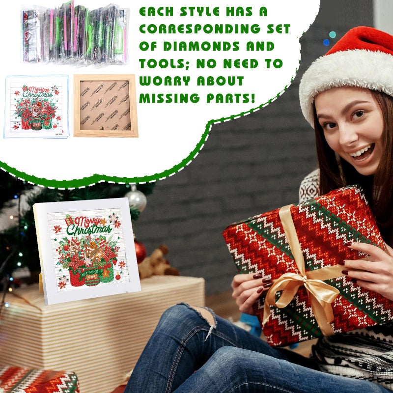 Trandraft 13 Pcs Interchangeable Holiday Small Diamond Art Kits for Adults 5D Seasonal Diamond Painting Calendar 2026 with Frame for Holiday Table Decor Art Craft Gift(Mason Jar) - Image 4
