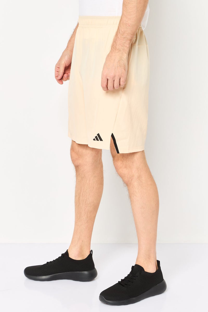 Adidas Men Regular Fit 9 Inseam Training D4T Shorts, Beige - Image 4