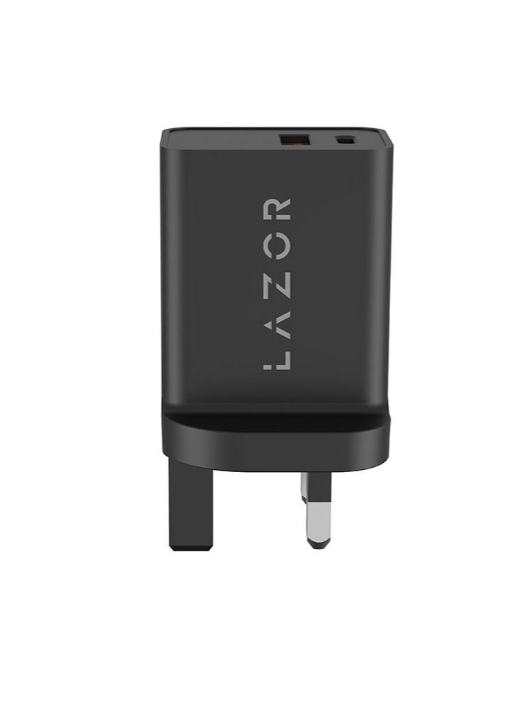 Lazor Rapid Fast Charging Power Adapter AD28 Black - Image 2