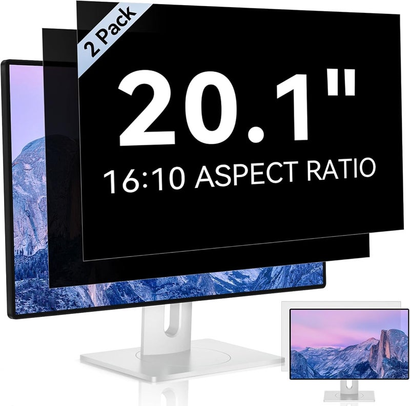 Mamol [2 Pack] 20.1 Inch Computer Privacy Screen for 16:10 Aspect Ratio Widescreen Monitor, Eye Protection Anti Glare Blue Light Computer Monitor Privacy Filter, Removable Anti-Scratch 20in Protector - Image 1