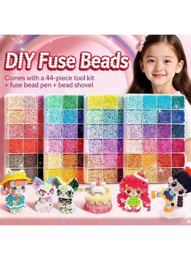 والبك ذوبان الخرز مجموعة- حوالي 50,000pcs 96 ألوان الخرز اليدوية مجموعة، ذوبان الخرز مجموعة، إدراجات، ورق إكمال وملحقات سلسلة، هدية عيد ميلاد - Image 2