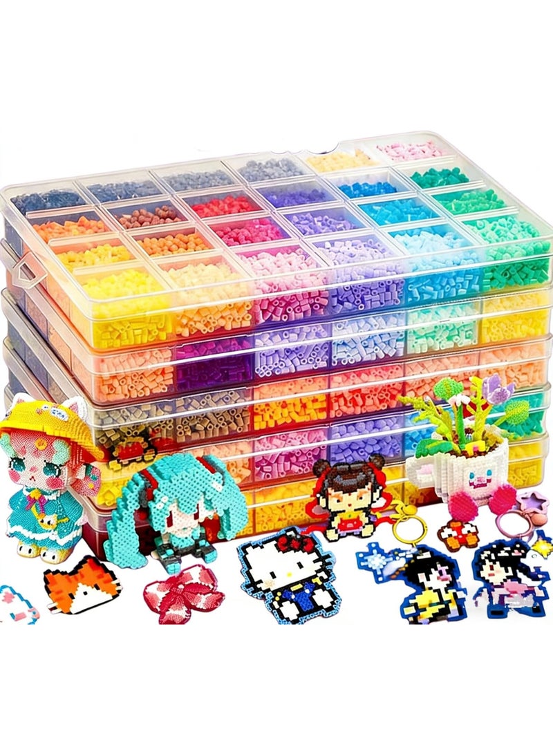 والبك ذوبان الخرز مجموعة- حوالي 50,000pcs 96 ألوان الخرز اليدوية مجموعة، ذوبان الخرز مجموعة، إدراجات، ورق إكمال وملحقات سلسلة، هدية عيد ميلاد - Image 1