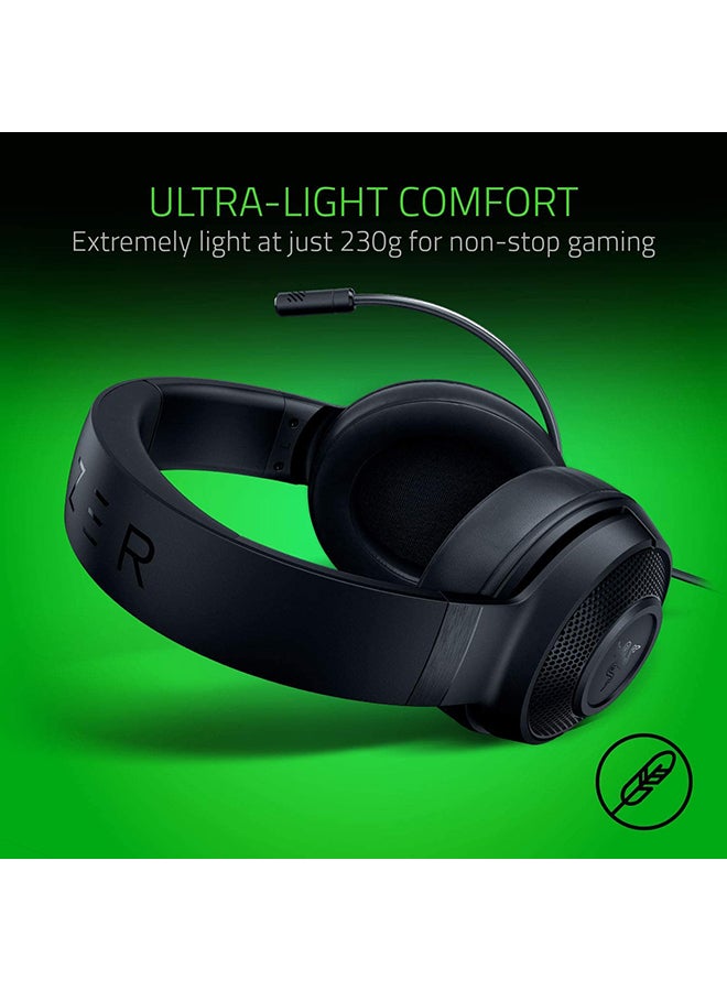 ريزر سماعة الألعاب Razer Kraken X Lite خفيفة الوزن: صوت محيطي 7.1 - إطار من الألومنيوم خفيف الوزن - ميكروفون قلبي قابل للانحناء - للكمبيوتر الشخصي، PS4، PS5، Switch، Xbox One، Xbox Series X & S، الهاتف المحمول - أسود - Image 5