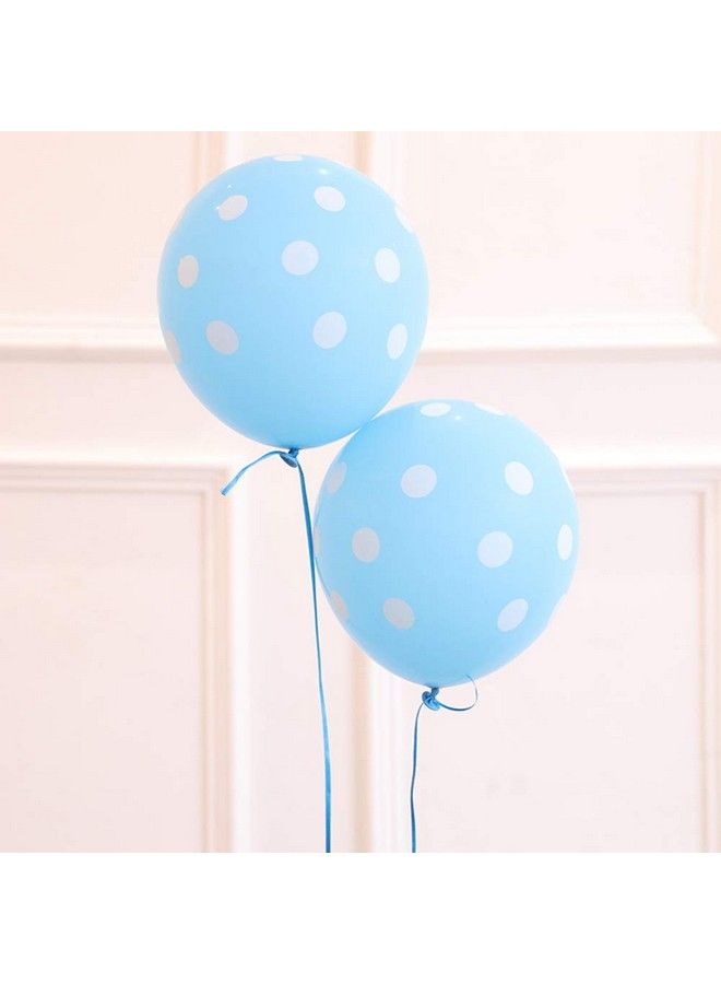 Beurio Blue And White Dots Latex Balloons Baby Shower Decorations Backdrop For Boy, 30 Pcs - Image 5