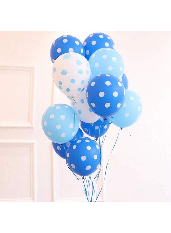Beurio Blue And White Dots Latex Balloons Baby Shower Decorations Backdrop For Boy, 30 Pcs - Image 4