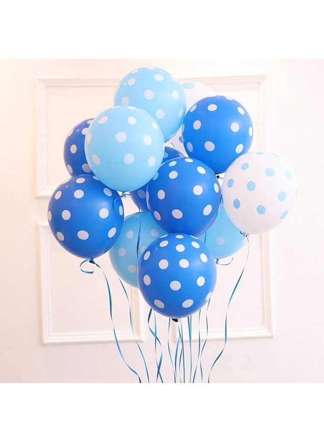 Beurio Blue And White Dots Latex Balloons Baby Shower Decorations Backdrop For Boy, 30 Pcs - Image 3