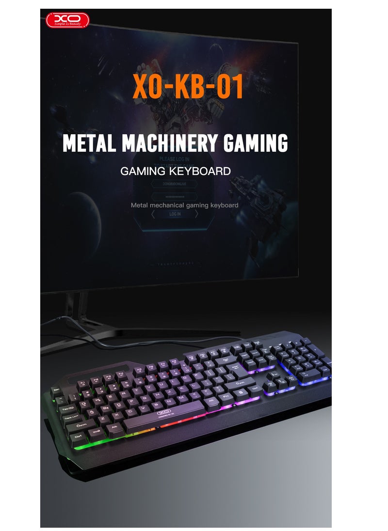 XO INET RGB Gaming wired Keyboard - Black Gaming Keyboard With Phone Stand  - Image 2