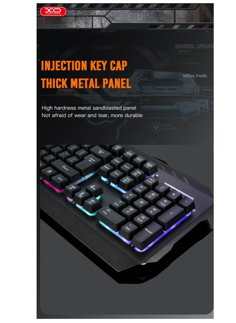 XO INET RGB Gaming wired Keyboard - Black Gaming Keyboard With Phone Stand  - Image 5