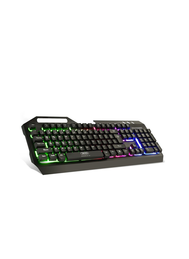 XO INET RGB Gaming wired Keyboard - Black Gaming Keyboard With Phone Stand  - Image 1