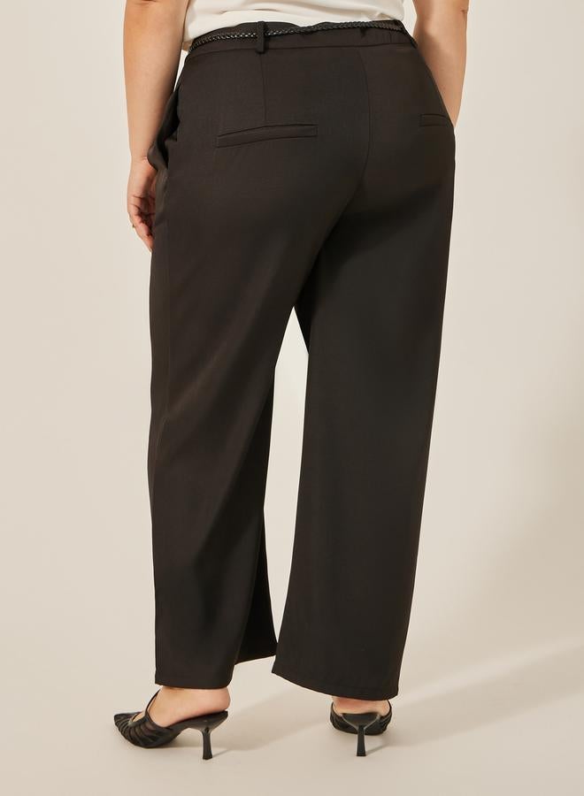 Styli Styli Plus Size Mid Rise Straight Fit Pants - Image 4