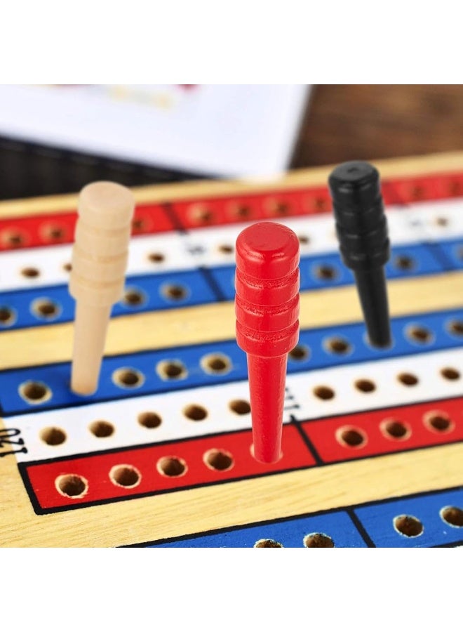 Mudder Mudder Wooden Cribbage Pegs (48 Pieces, 3 Colors) - Fit 1/8 Holes with Storage Pouch - Traditional Board Game Accessory - Image 1
