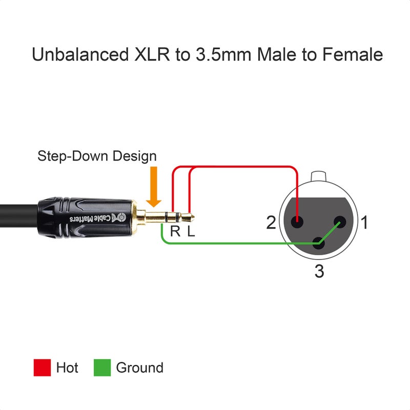 Cable Matters Unbalanced 3.5mm to XLR Cable 6 ft, Male to Female XLR to 1/8 Inch Cable, XLR to 3.5mm Cable, 1/8 to XLR Cable - 6 Feet - Image 3
