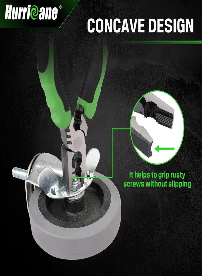 هوريكان كماشة HURRICANE لاستخراج البراغي المجردة بطول 6 بوصات، كماشة Pro Linesman مزودة بفكين مانعين للانزلاق، تزيل البراغي التالفة/الصدئة بسرعة، مع قاطع أسلاك ومكبس ومجرد - Image 3