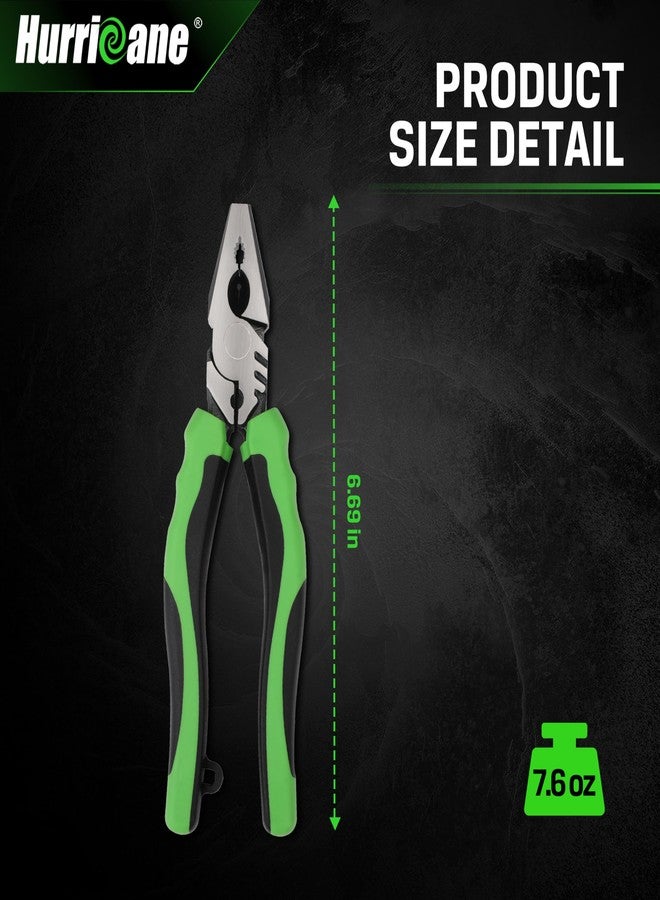 هوريكان كماشة HURRICANE لاستخراج البراغي المجردة بطول 6 بوصات، كماشة Pro Linesman مزودة بفكين مانعين للانزلاق، تزيل البراغي التالفة/الصدئة بسرعة، مع قاطع أسلاك ومكبس ومجرد - Image 2