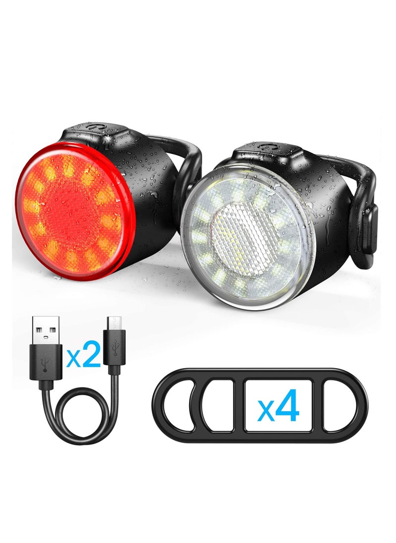 Y&D Bicycle Light Set, LED Riding Safety Warning Night Mountain Bike Front Tail for Kids Women Men  - Image 1