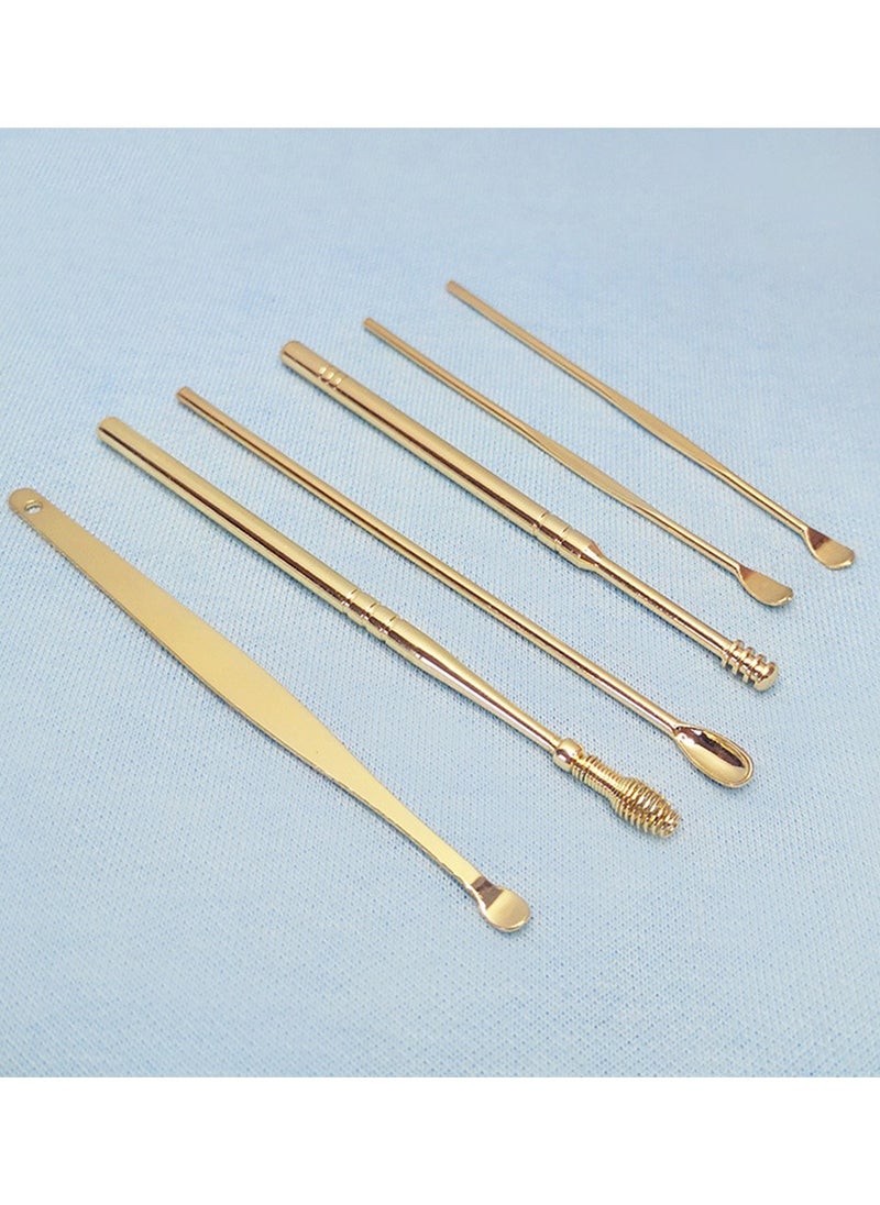 CityRiya-Long Ear Wax Removal Kit, Ear Pick Tools Earwax Removal 6-in-1 Ear Cleansing Tool Set Stainless Steel Ear Curette Ear Wax Remover Tool with Keychain Box  - Image 2