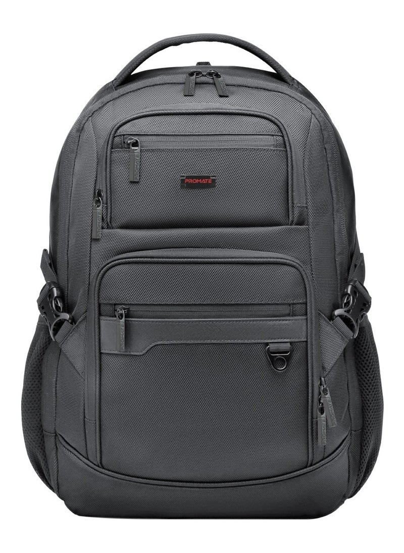 PROMATE - Promate 15.6-Inch Laptop Bag, SecureStorage Multi-Functional Lightweight Backpack with Durable Finish, Back Straps, Secure Zippers, Large Compartments, and Water Resistance - Image 1