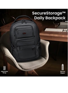 PROMATE Promate 15.6-Inch Laptop Bag, SecureStorage Multi-Functional Lightweight Backpack with Durable Finish, Back Straps, Secure Zippers, Large Compartments, and Water Resistance  - Image 2