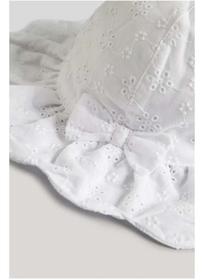 mothercare White Broderie UPF50+ Sun Hat