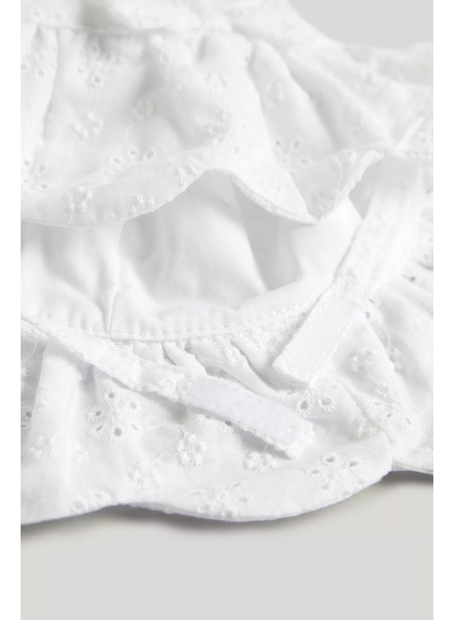 mothercare White Broderie UPF50+ Sun Hat  - Image 3